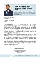 Indicação 02/2023 - Vereador Flavio Ribeiro